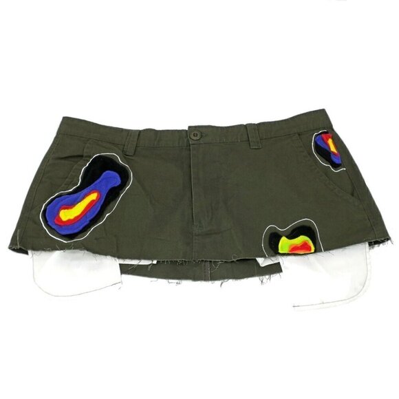 DVisionz Thermal Cargo Skirt Artist Abstract Micro Mini D.Visionz Women's XL 40 - Picture 4 of 6